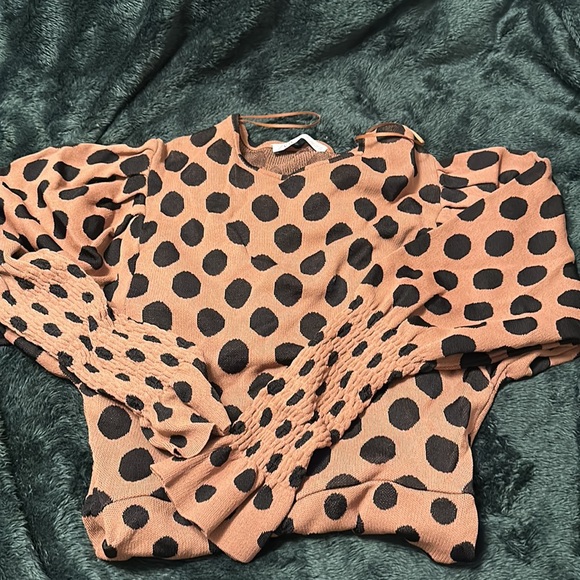 Tan and Black Polka Dot Dress - Picture 5 of 6